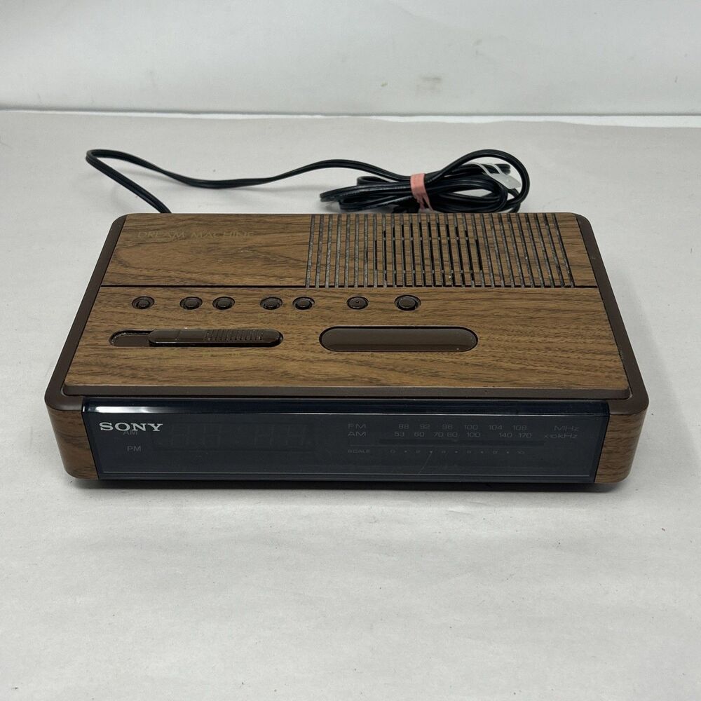 Sony Dream Machine ICF-C400 AM/FM Clock Radio Wood Grain Dual Alarm Tested